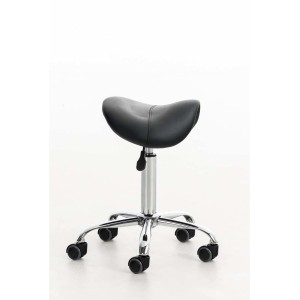 Taburete de trabajo RESO, en Piel, color Negro