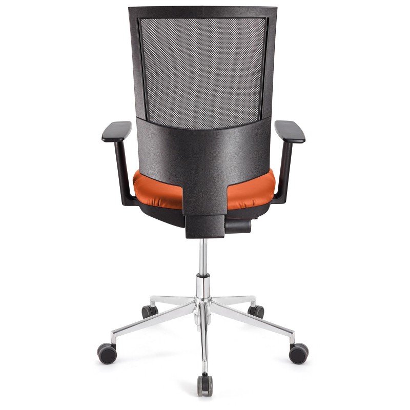 Silla de oficina PANDORA PRO, base en metal, en malla y piel color negro