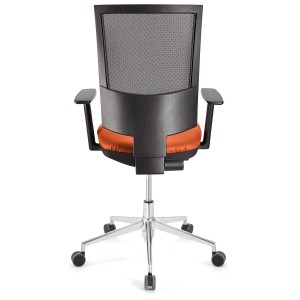 Silla de oficina PANDORA PRO, base en metal, en malla y piel color negro