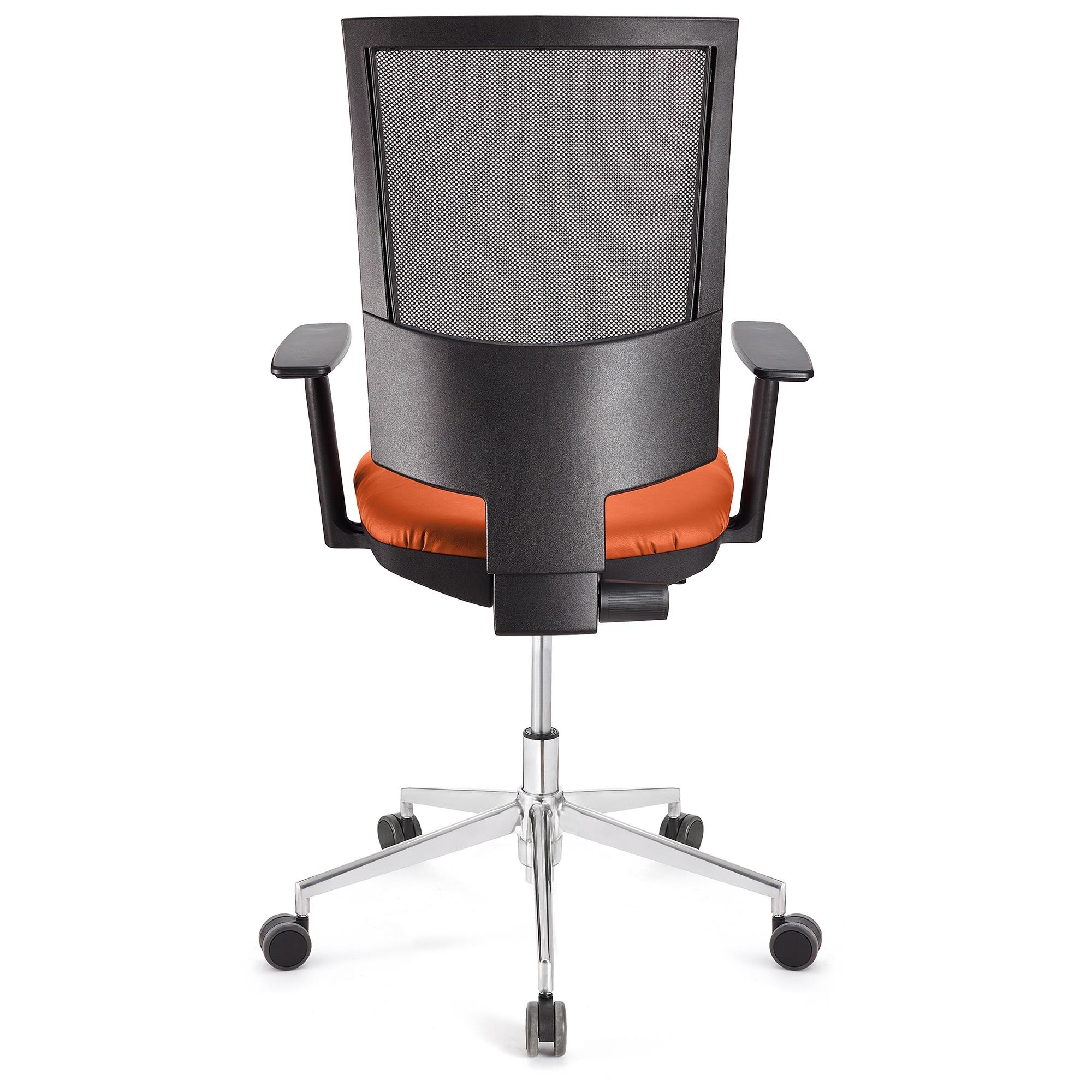 Silla de Oficina PANDORA PRO PIEL, Brazos Ajustables, Base Metálica, Gran acolchado, Negro