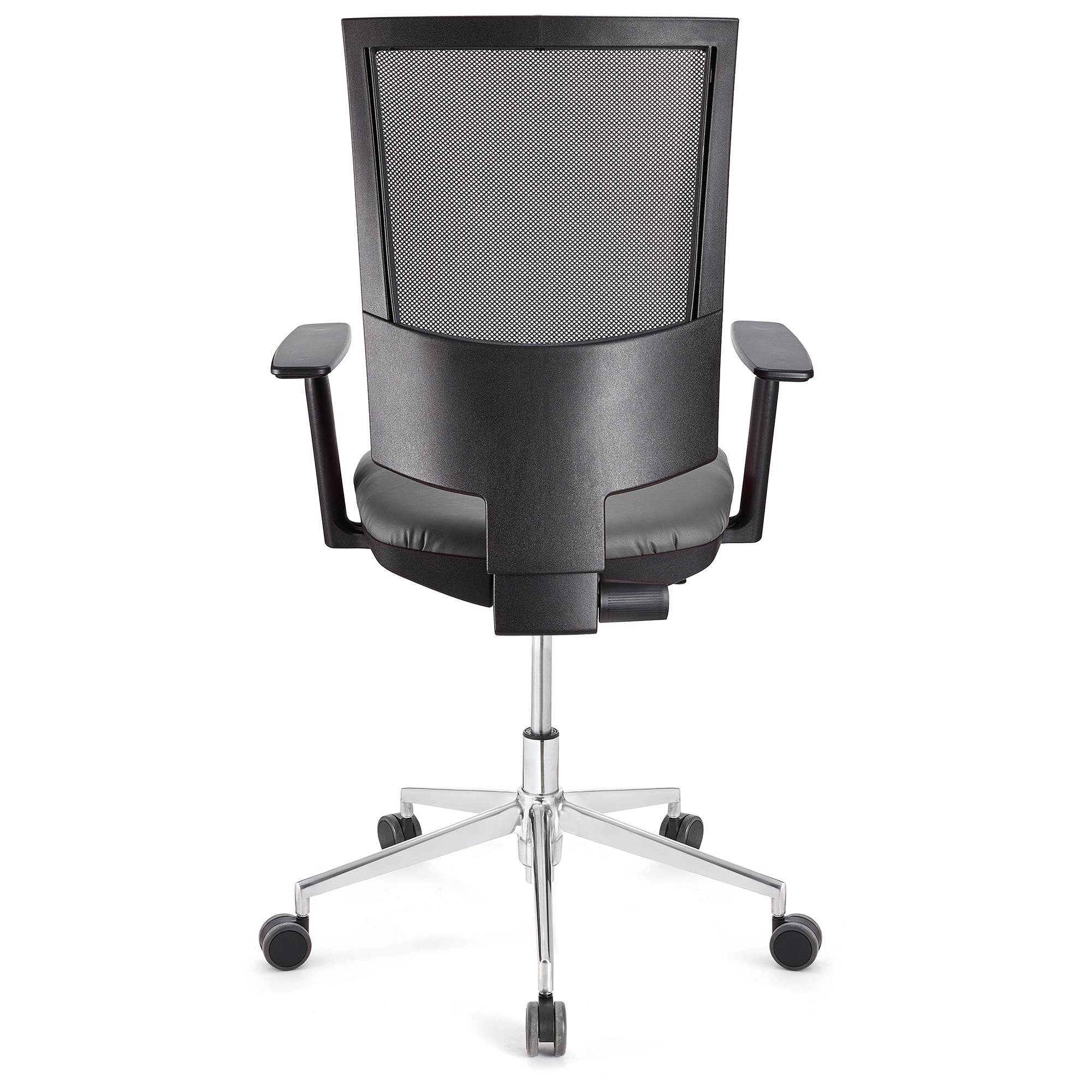 Silla de Oficina PANDORA PRO PIEL, Brazos Ajustables, Base Metálica, Gran acolchado, Negro