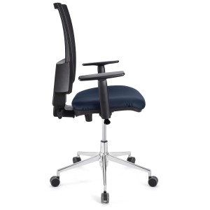 Silla de oficina PANDORA PRO, base en metal, en malla y piel color negro