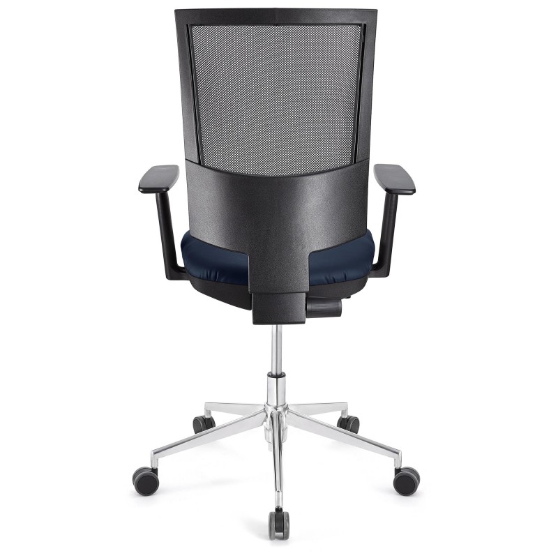 Silla de oficina PANDORA PRO, base en metal, en malla y piel color negro