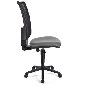Silla de oficina PANDORA SIN BRAZOS PIEL, respaldo ajustable, color negro