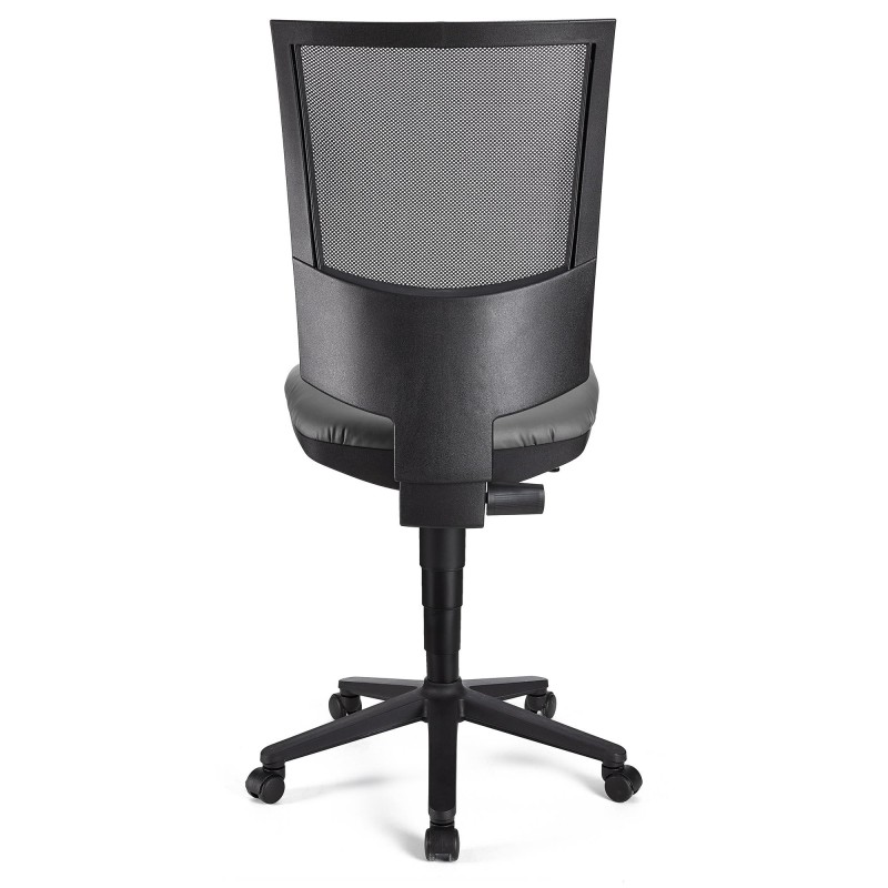 Silla de oficina PANDORA SIN BRAZOS PIEL, respaldo ajustable, color negro