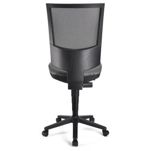 Silla de oficina PANDORA SIN BRAZOS PIEL, respaldo ajustable, color negro