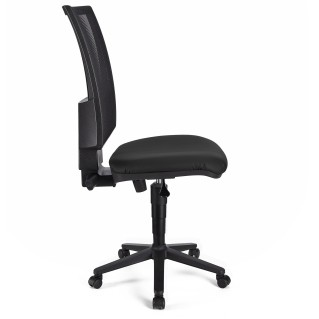 Silla de oficina PANDORA SIN BRAZOS PIEL, respaldo ajustable, color negro 2