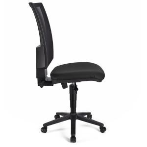 Silla de oficina PANDORA SIN BRAZOS PIEL, respaldo ajustable, color negro
