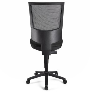 Silla de oficina PANDORA SIN BRAZOS PIEL, respaldo ajustable, color negro