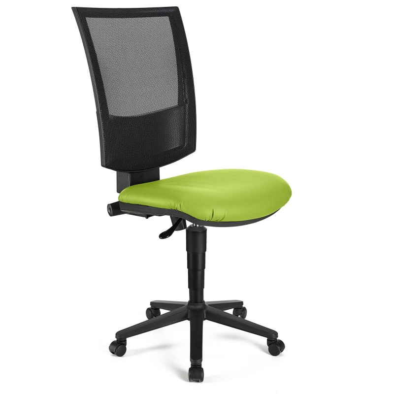Silla de oficina PANDORA SIN BRAZOS PIEL, respaldo ajustable, color negro