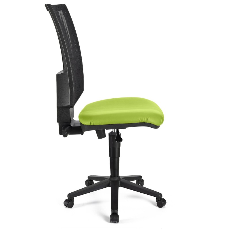 Silla de oficina PANDORA SIN BRAZOS PIEL, respaldo ajustable, color negro