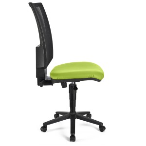 Silla de oficina PANDORA SIN BRAZOS PIEL, respaldo ajustable, color negro