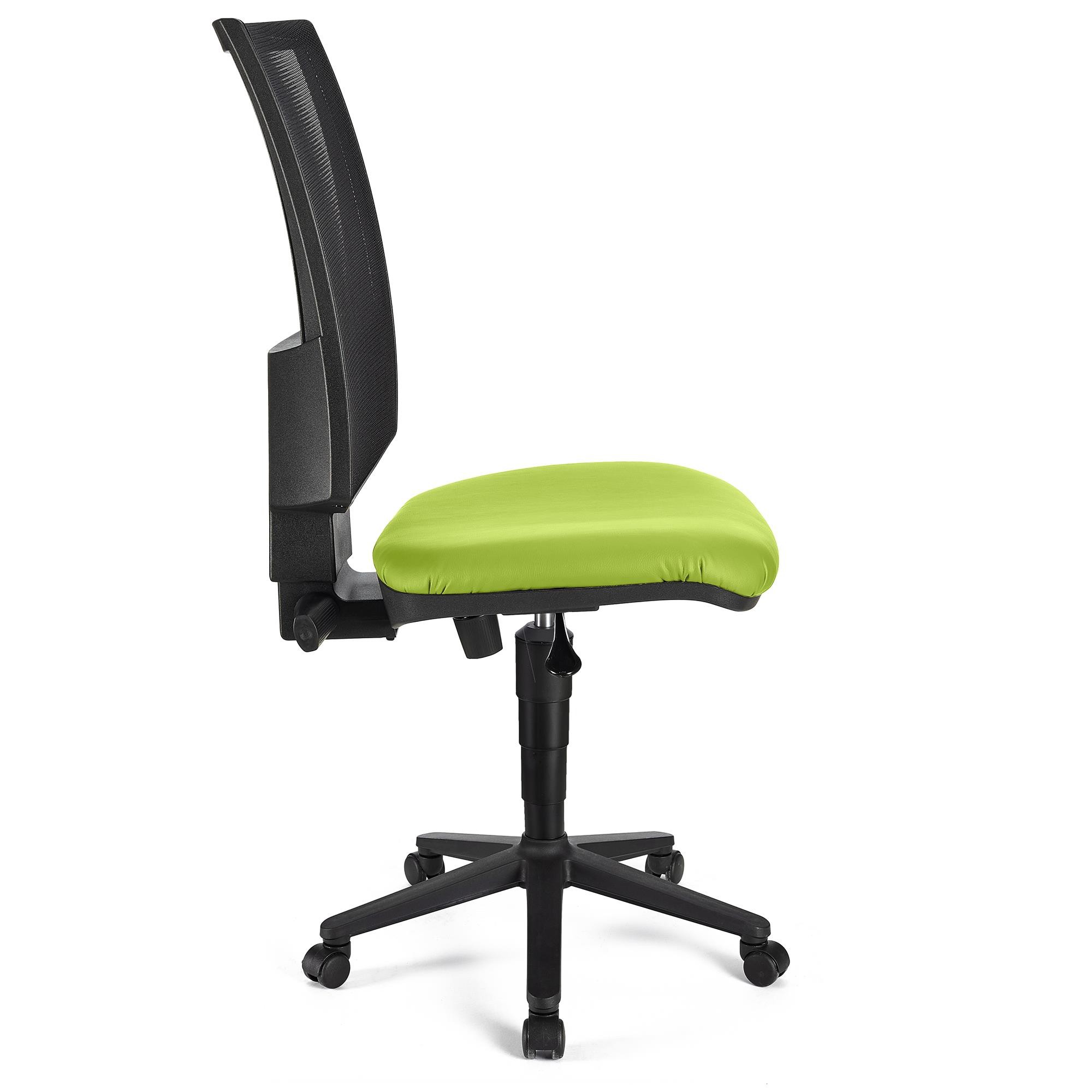 Silla de Oficina PANDORA SIN BRAZOS PIEL, Respaldo Ajustable en Malla, Gran Acolchado, Negro