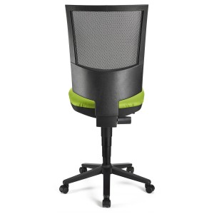 Silla de oficina PANDORA SIN BRAZOS PIEL, respaldo ajustable, color negro