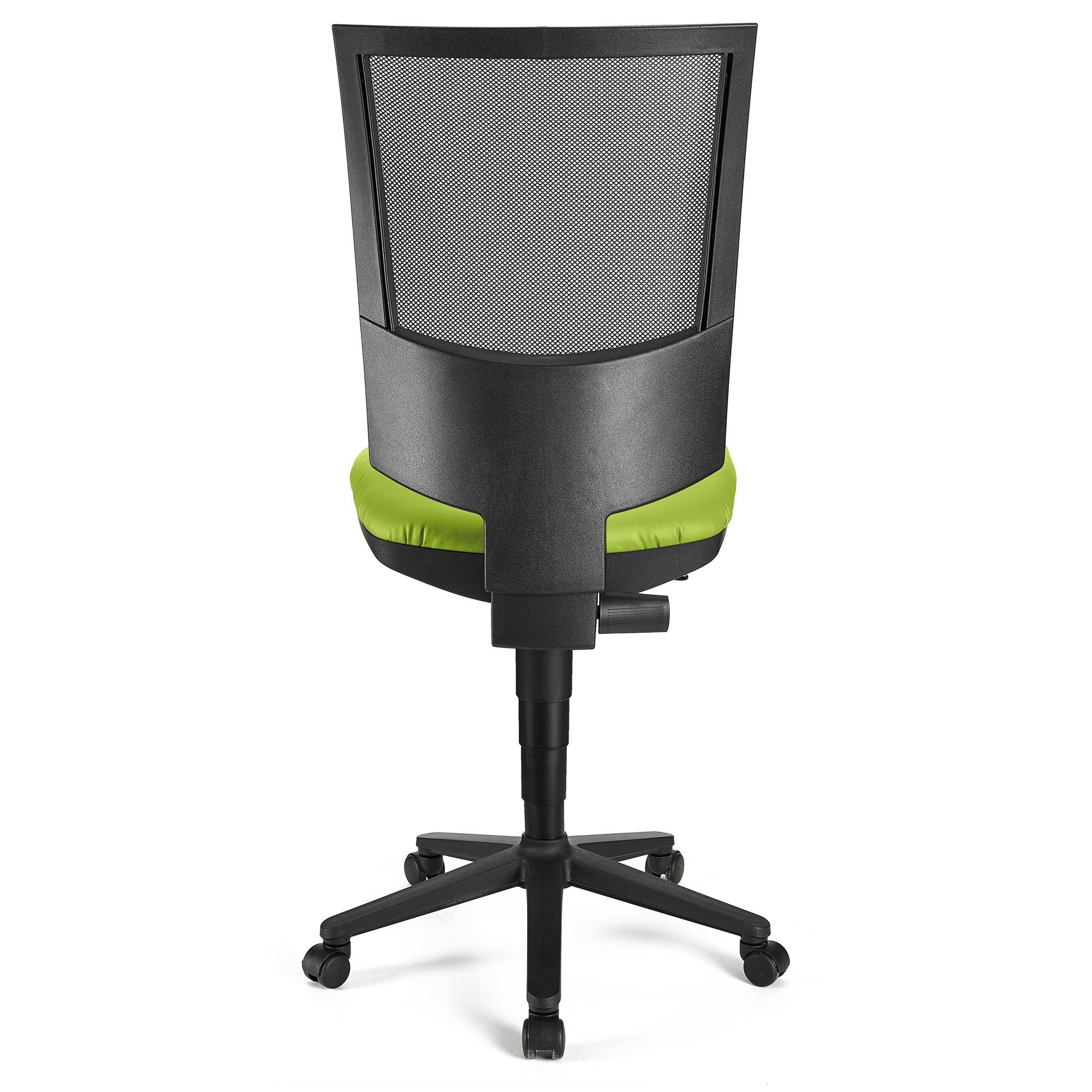 Silla de Oficina PANDORA SIN BRAZOS PIEL, Respaldo Ajustable en Malla, Gran Acolchado, Negro