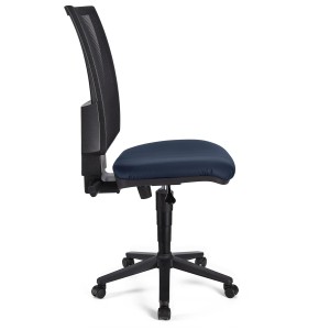 Silla de oficina PANDORA SIN BRAZOS PIEL, respaldo ajustable, color negro