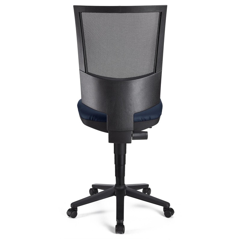 Silla de oficina PANDORA SIN BRAZOS PIEL, respaldo ajustable, color negro