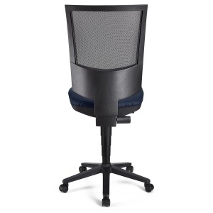 Silla de oficina PANDORA SIN BRAZOS PIEL, respaldo ajustable, color negro