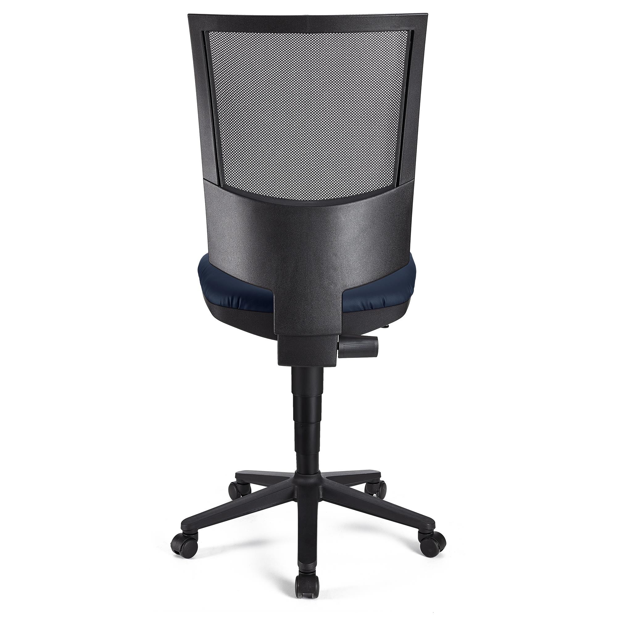Silla de Oficina PANDORA SIN BRAZOS PIEL, Respaldo Ajustable en Malla, Gran Acolchado, Negro