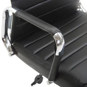 Silla de Oficina KOLMU, base de metal, piel negra