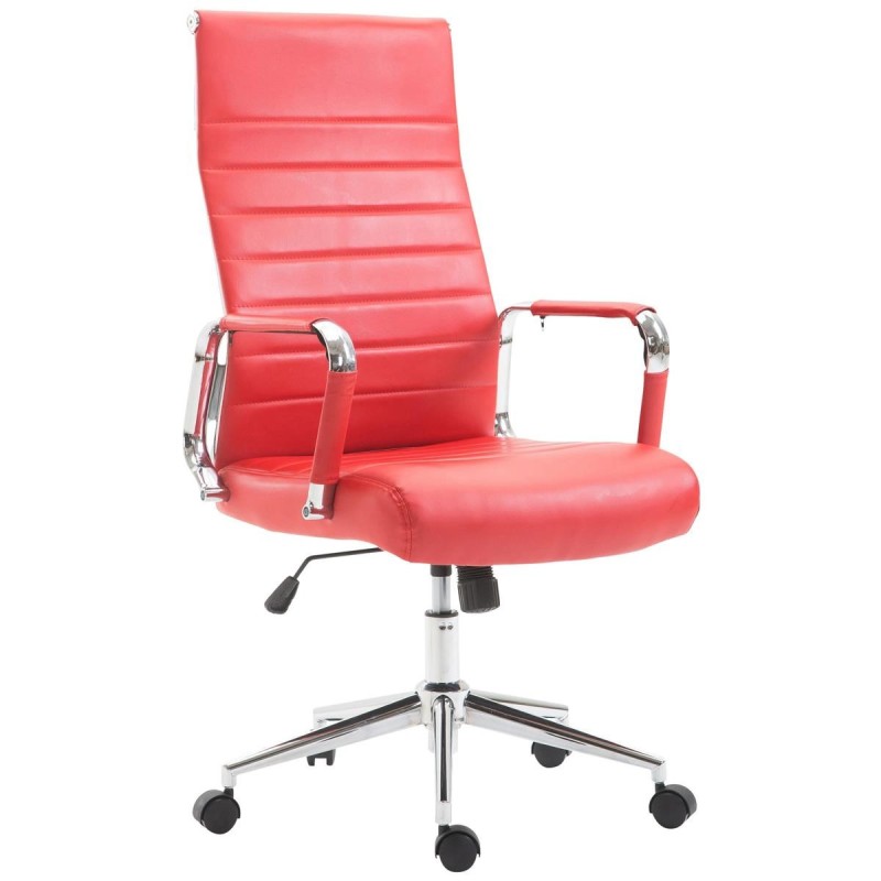 Silla de Oficina KOLMU, base de metal, piel negra