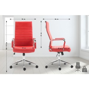 Silla de Oficina KOLMU, base de metal, piel negra