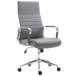 Silla de Oficina KOLMU, base de metal, piel negra