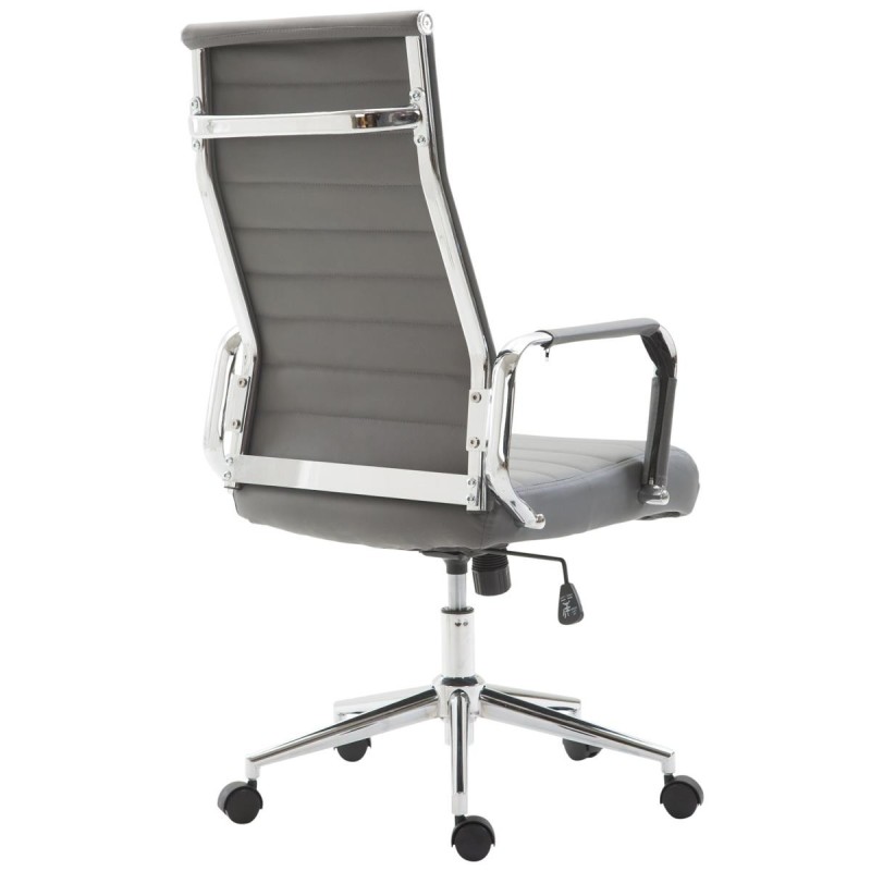Silla de Oficina KOLMU, base de metal, piel negra
