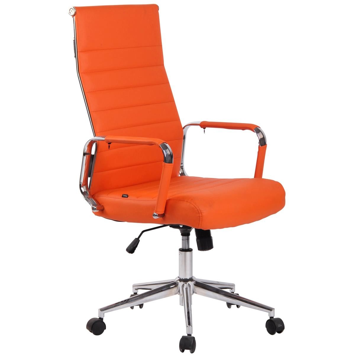 Silla de Oficina KOLMU, Base Metálica, Diseño con Elegantes Costuras, En Piel Negra