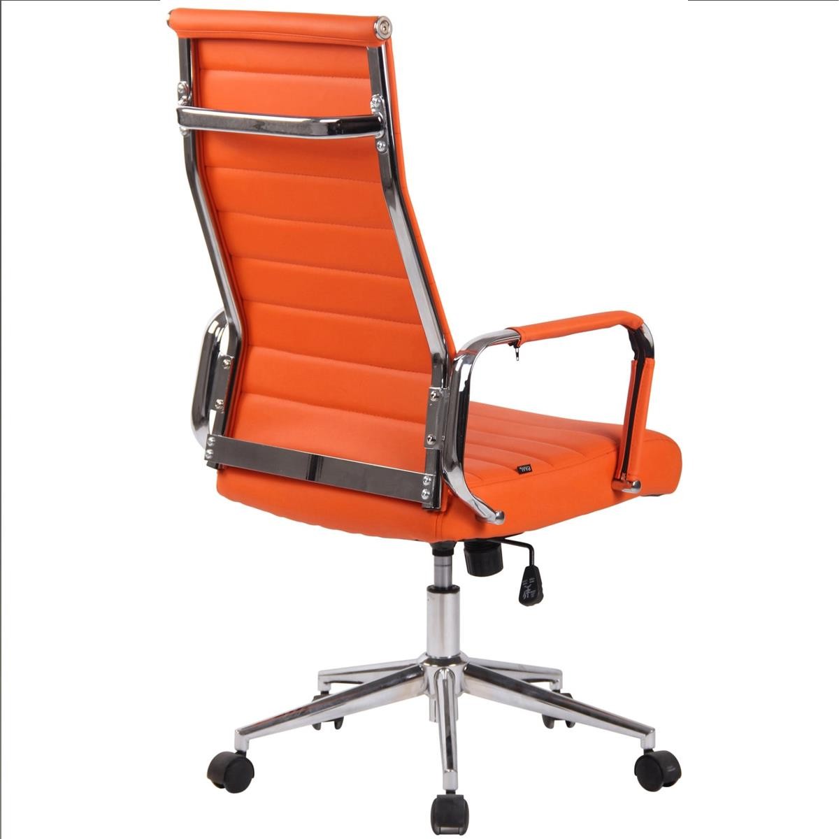 Silla de Oficina KOLMU, Base Metálica, Diseño con Elegantes Costuras, En Piel Negra