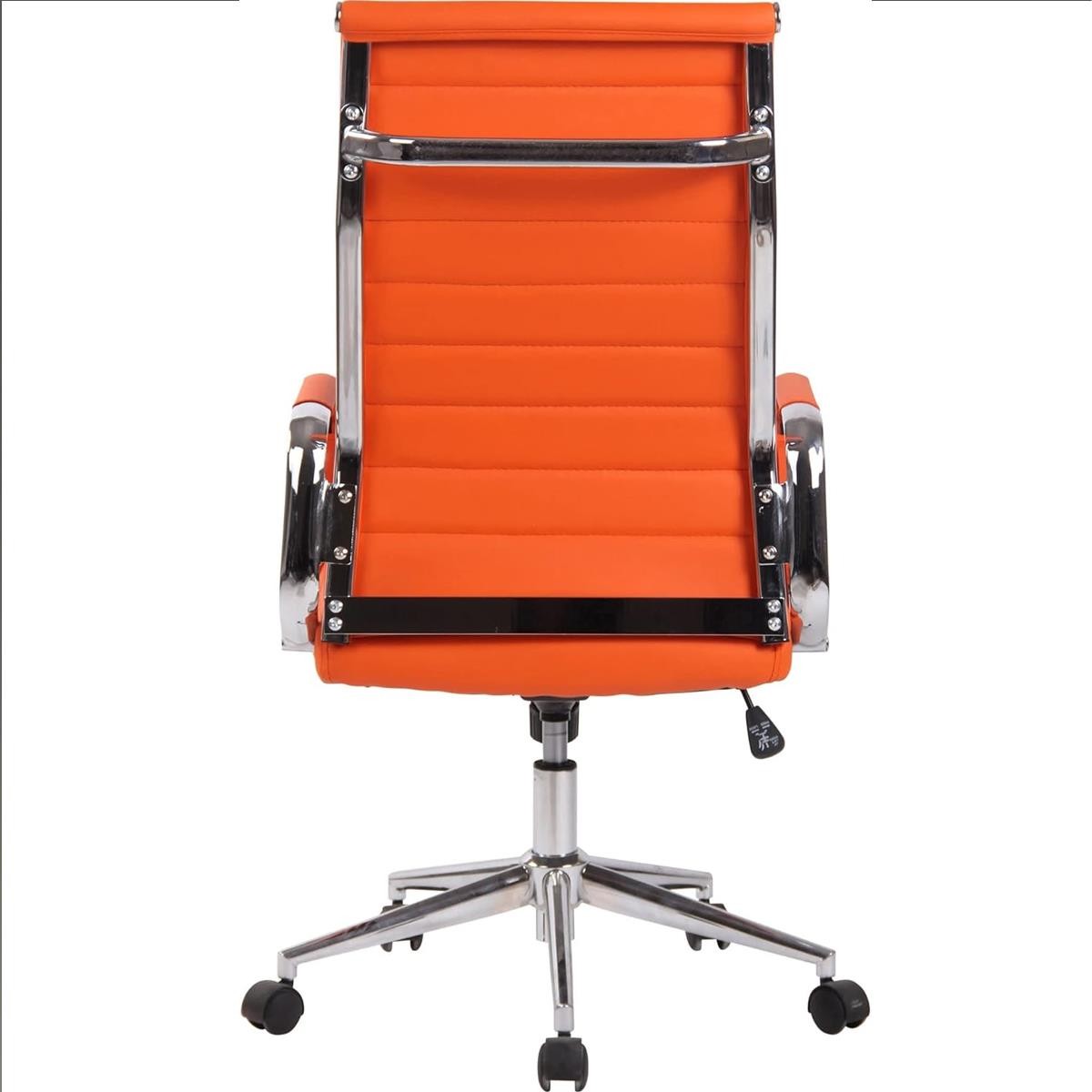 Silla de Oficina KOLMU, Base Metálica, Diseño con Elegantes Costuras, En Piel Negra