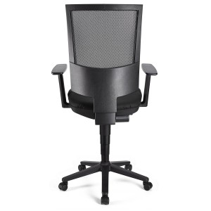 Silla de oficina PANDORA PLUS PIEL, gran acolchado, respaldo en malla, color negro