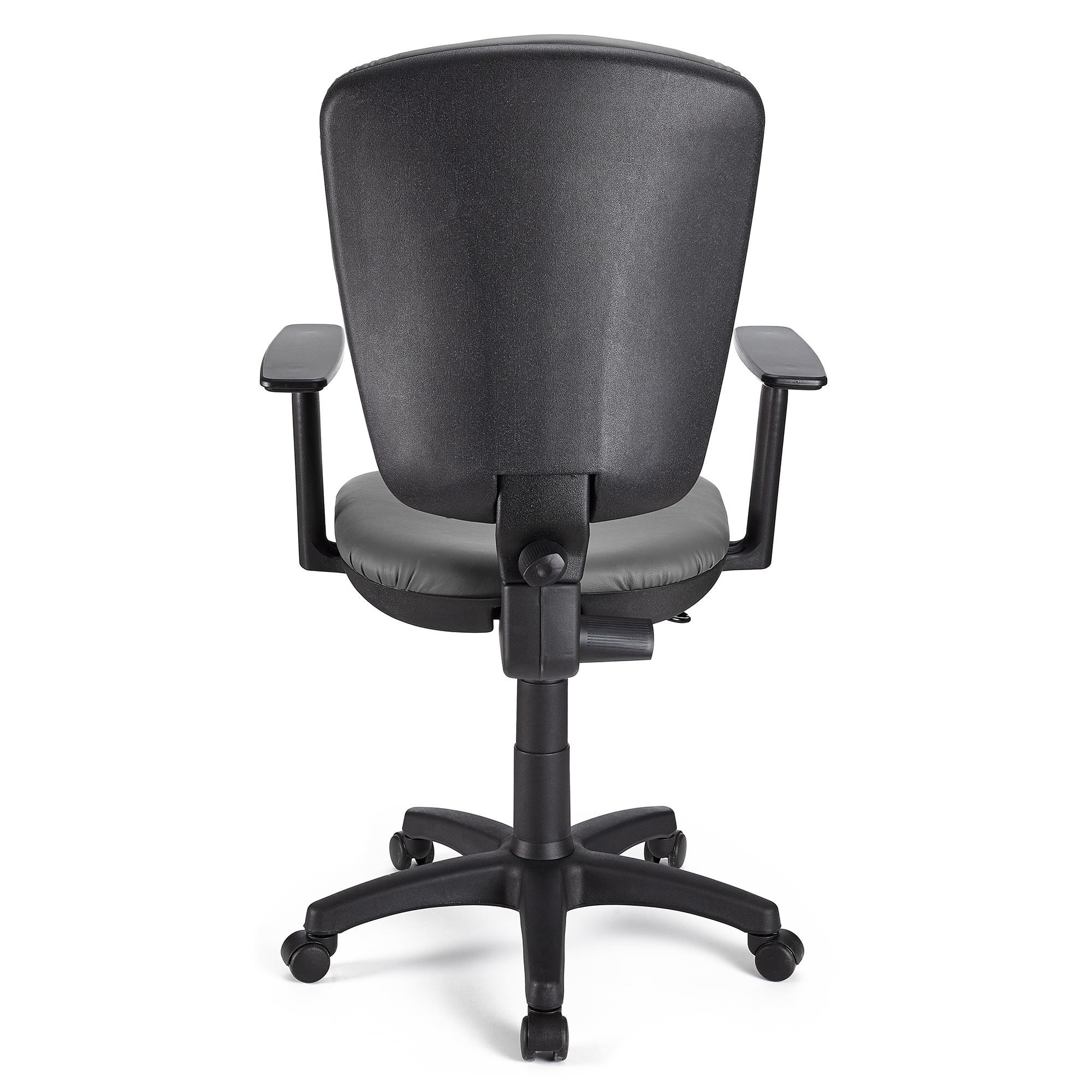 Silla de Oficina CALIPSO PLUS PIEL, Respaldo y Reposabrazos Ajustables, Robusta, En Negro