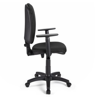 Silla de oficina CALIPSO PLUS PIEL, respaldo y brazos ajustables, en negro 2