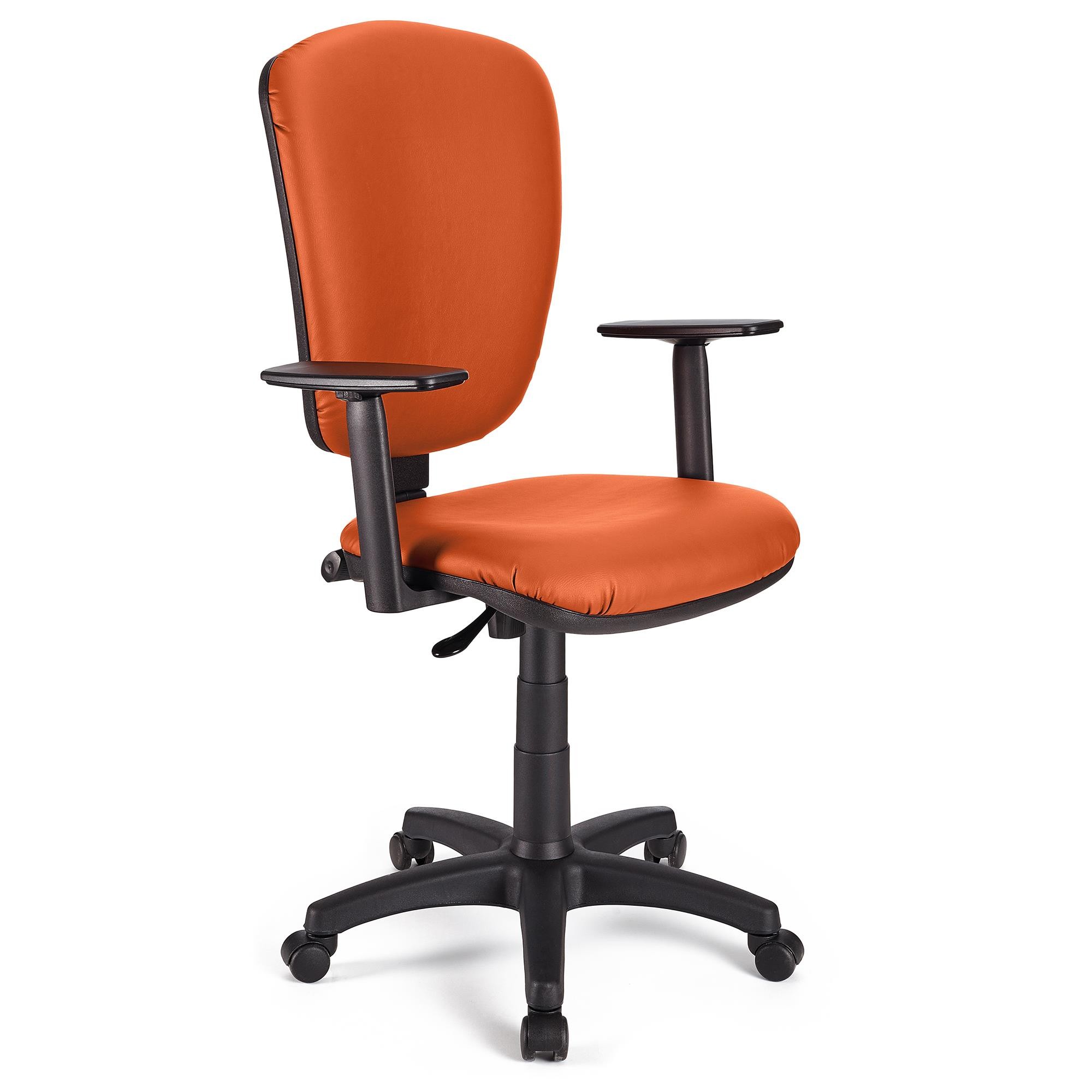 Silla de Oficina CALIPSO PLUS PIEL, Respaldo y Reposabrazos Ajustables, Robusta, En Negro