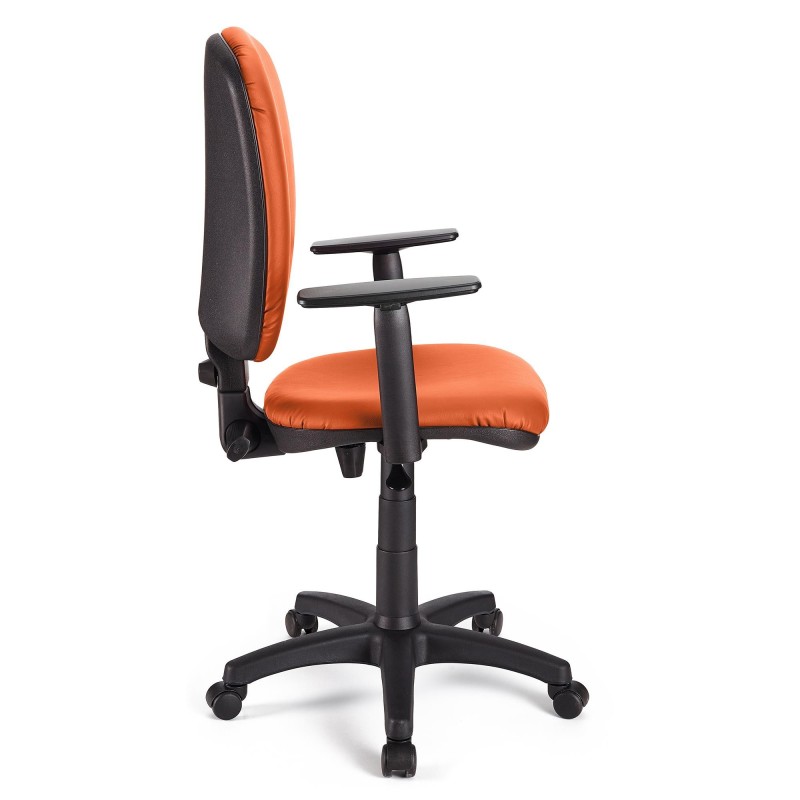 Silla de oficina CALIPSO PLUS PIEL, respaldo y brazos ajustables, en negro