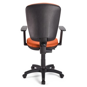 Silla de oficina CALIPSO PLUS PIEL, respaldo y brazos ajustables, en negro