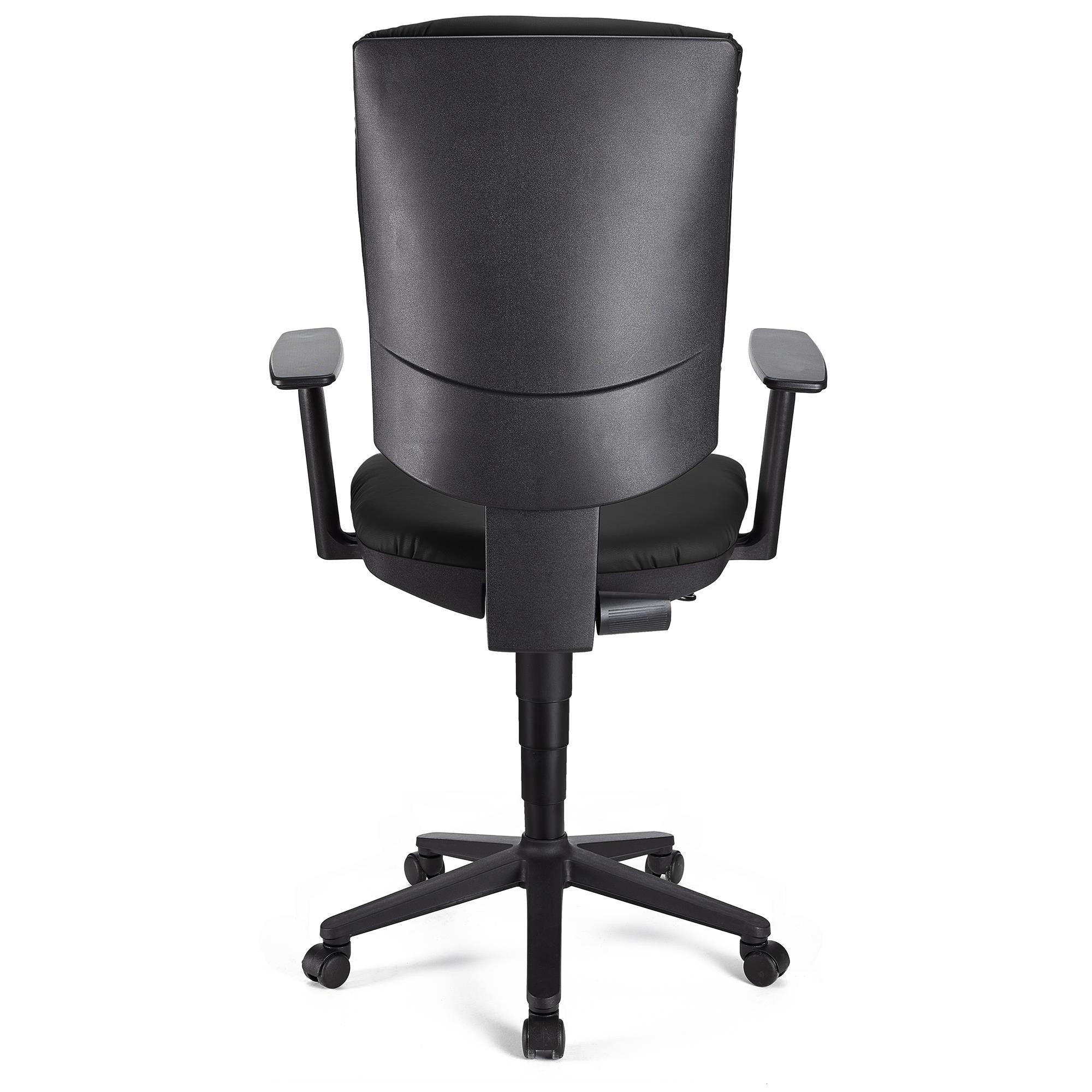 Silla de Oficina ATLAS PLUS PIEL, Respaldo y Brazos Ajustables, Gran Acolchado, En Negro