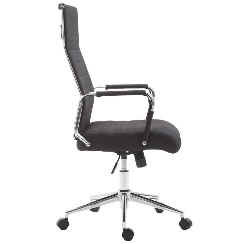 Silla de Oficina KOLMU TELA, base de metal, en negro