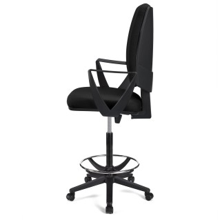 Taburete de oficina ATLAS en tela color negro 2