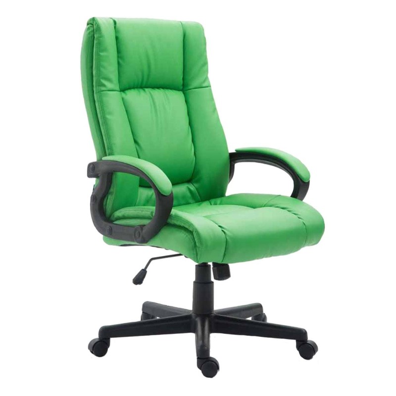 Sillón de oficina NINA PIEL, gran acolchado, en piel negro