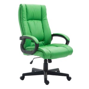 Sillón de oficina NINA PIEL, gran acolchado, en piel negro