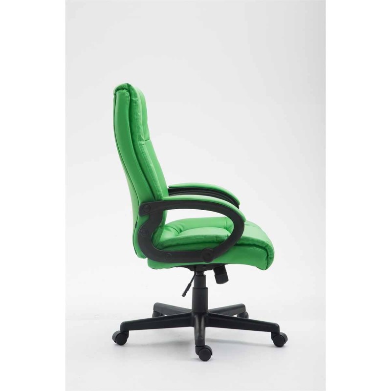 Sillón de oficina NINA PIEL, gran acolchado, en piel negro