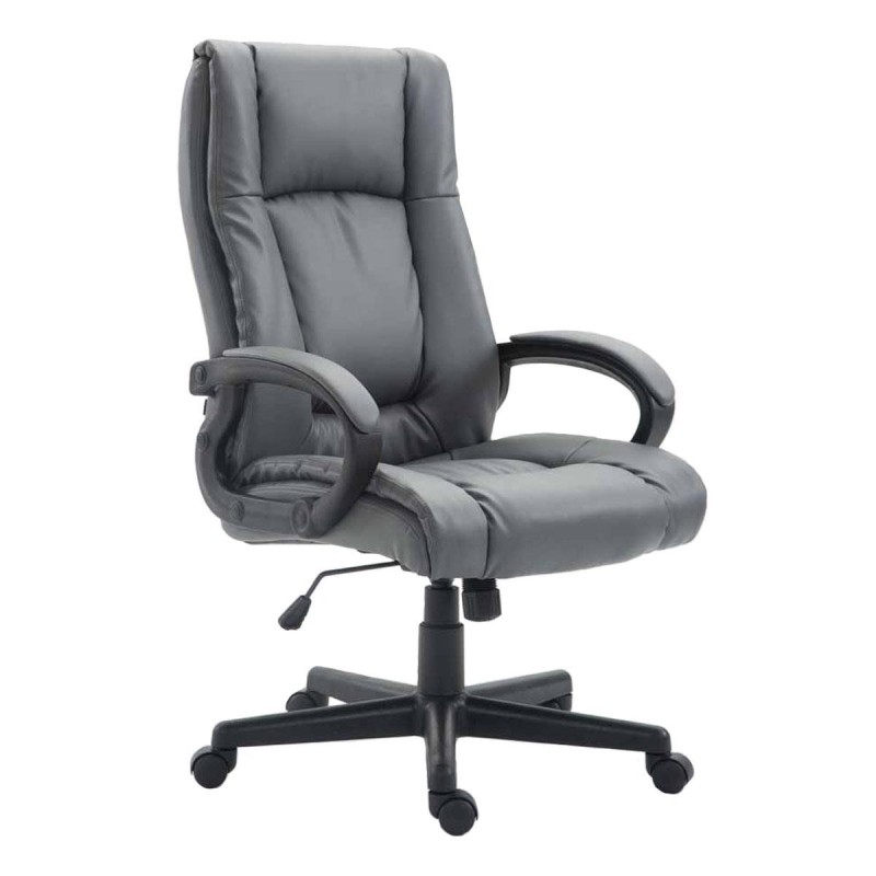 Sillón de oficina NINA PIEL, gran acolchado, en piel negro
