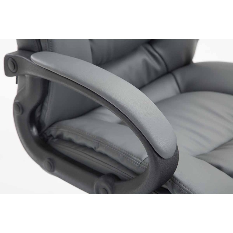 Sillón de oficina NINA PIEL, gran acolchado, en piel negro