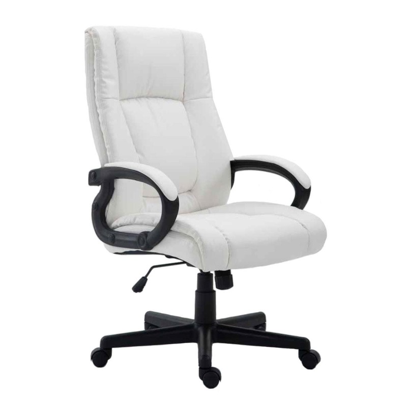 Sillón de oficina NINA PIEL, gran acolchado, en piel negro
