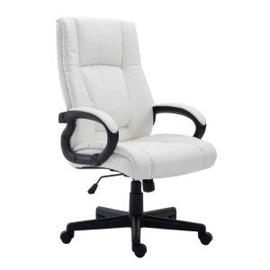 Sillón de oficina NINA PIEL, gran acolchado, en piel negro