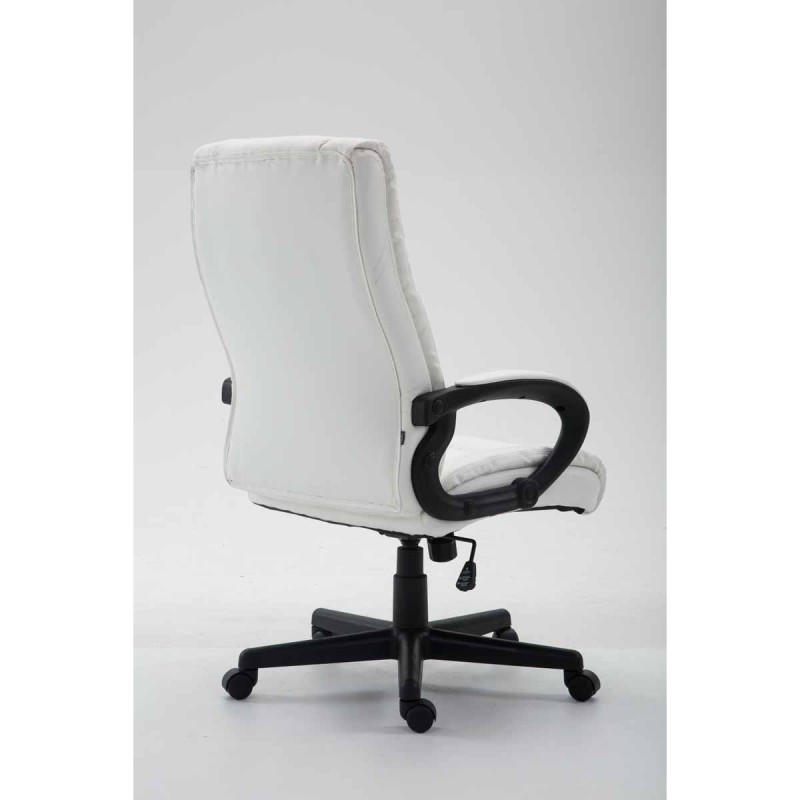 Sillón de oficina NINA PIEL, gran acolchado, en piel negro