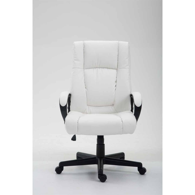 Sillón de oficina NINA PIEL, gran acolchado, en piel negro