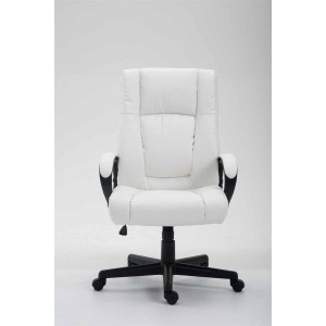 Sillón de oficina NINA PIEL, gran acolchado, en piel negro
